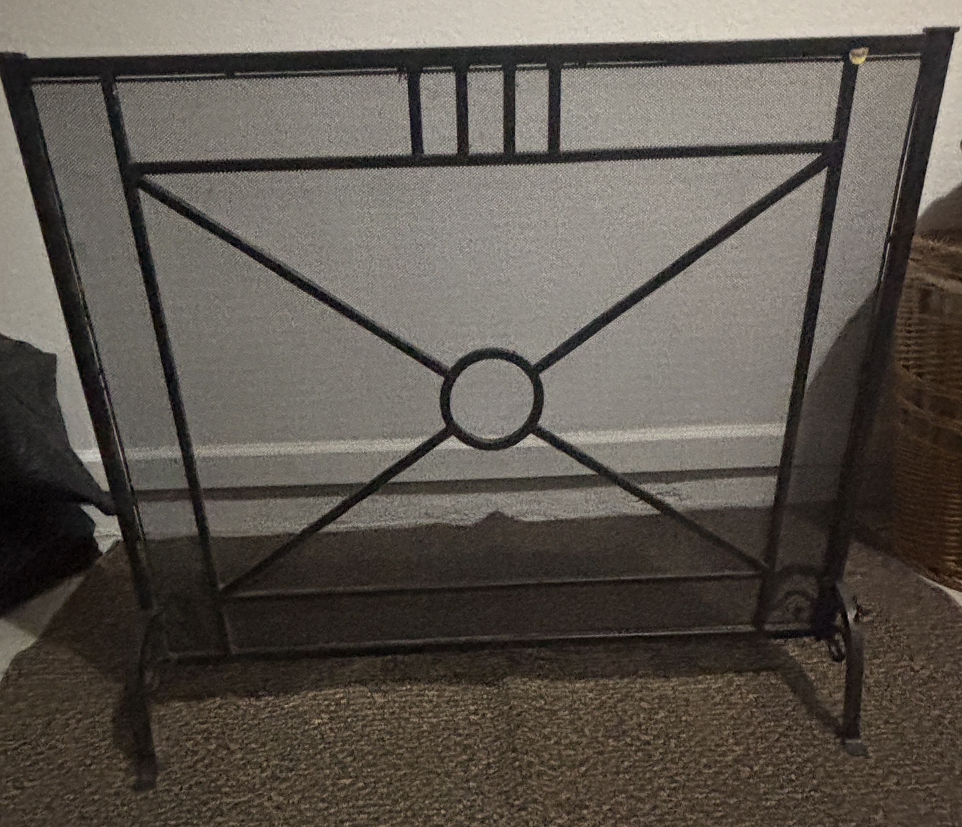 Black Contemporary Fireplace Screen