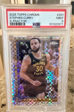 2025 TOPPS CHROME STEPHEN CURRY X-FRACTOR - PSA 9