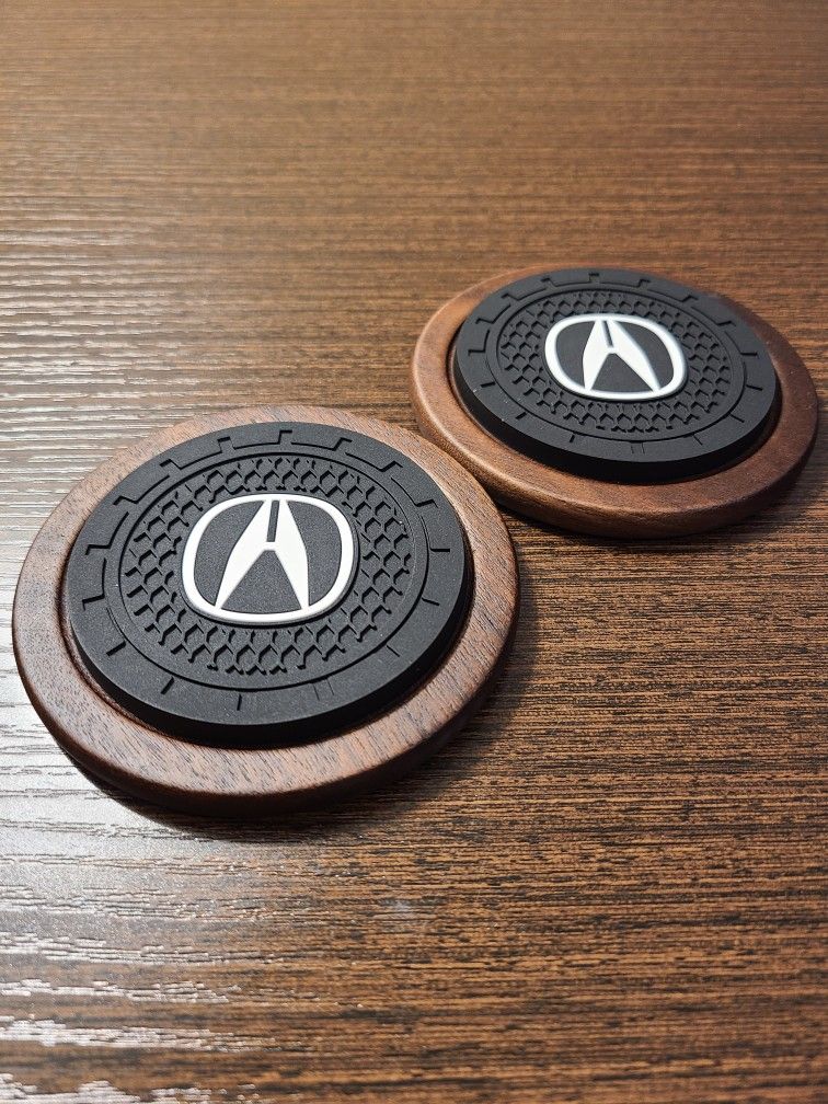 Premium Wood Drink Coasters set of 2 for Acura