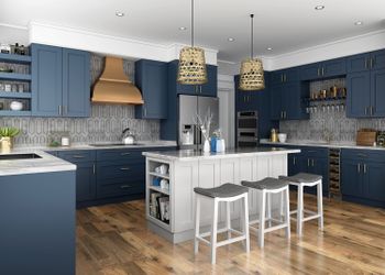 Blue Shaker RTA Kitchen Cabinets