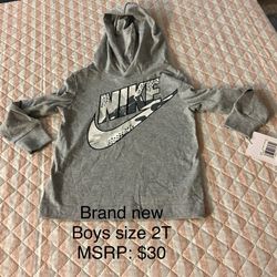 Nike Long Sleeve Hoodie Boys Size 2T NEW