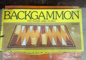 Vintage 1981 Whitman Backgammon Board Game (Includes Game Board/ 2 Dices/ 30 Checkers/Stones)