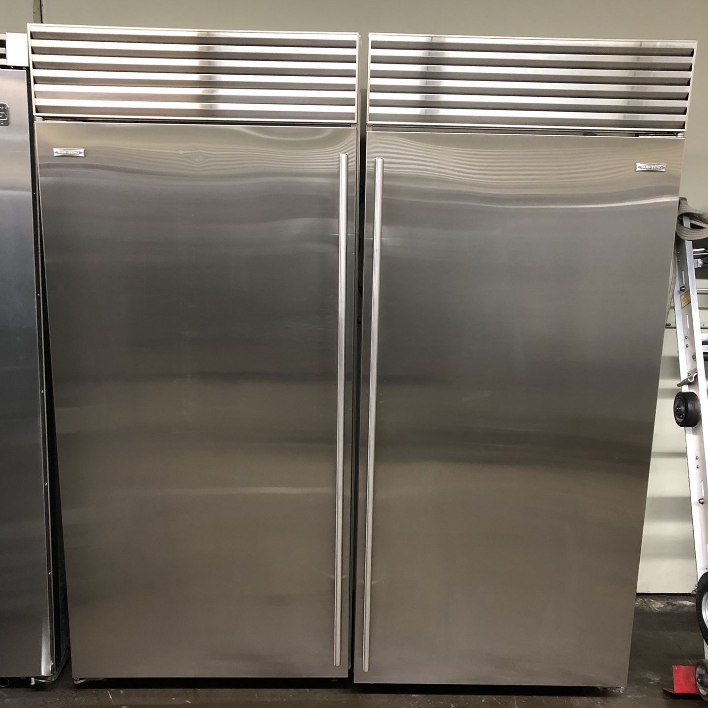 Sub Zero 72”Wide Stainless Steel Built In Side By Side Refrigerator Columns 