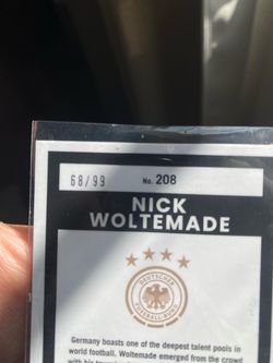 Nick Woltemade Germany Soccer Trading Card 68/99