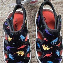 Carter's Unisex Child Troy Water Shoe Sandal Size 5 Toddler Dinosaurs Velcro Closure NEW WITH TAGS