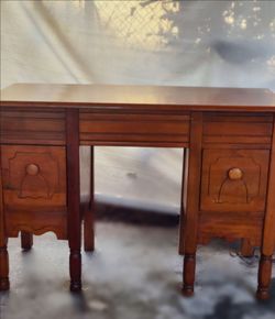 Vintage Solid Wood Writing Desk / Vanity – Great Project Piece!Price: $100 (Or Best Offer)