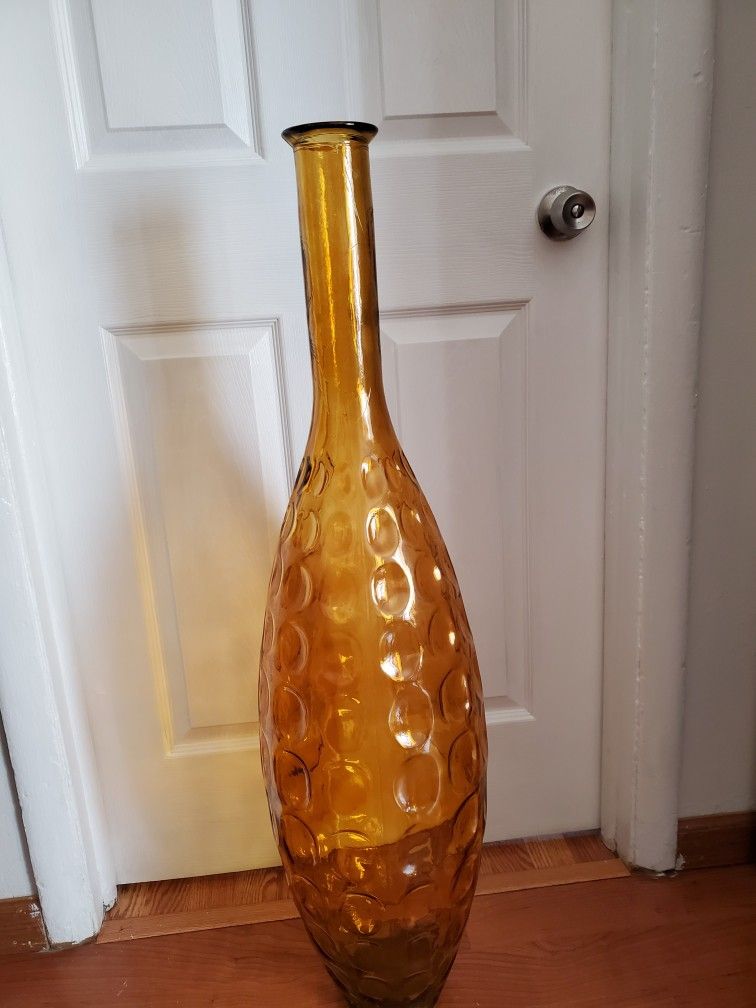 Floor glass vase