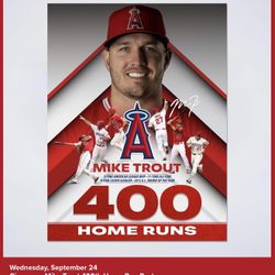 angels baseball Mike Trout 400th Home Run Poster