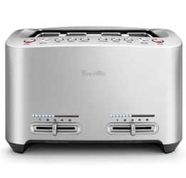 Breville BTA840XL Die-Cast Smart Toaster, 4 Slice, Brushed Stainless Steel
