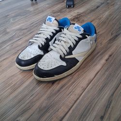 Nike Jordan 1 Low Travis Frament Blue Beige Size 9.5 Mens / 11 Womens