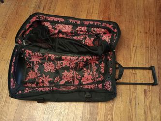 Rolling Suitcase with Floral Interior