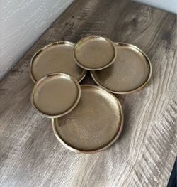 Antique World Market gold metal multilevel tray