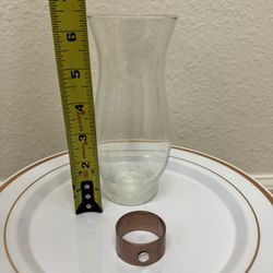 85pc White Plastic Plates w/ Rose Gold / 10pc Vases / 78pc Rose Gold Napkin Ring Holder, 10Tea Light