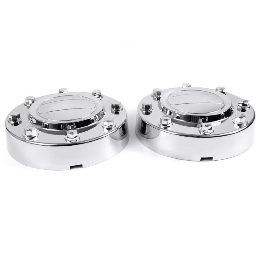 Chrome Dually Truck Front Wheel Center Caps Fit For 11-16 Dodge Ram 3500 1-Ton