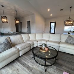 Leather sectional