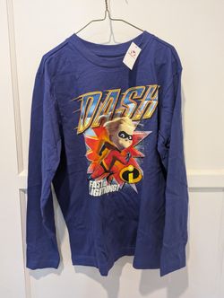 Disney The Incredibles Kid's Dash T-shirt Size L 10-12 Brand New