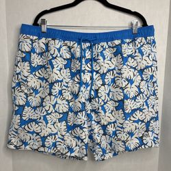 Michael Kors Men’s XL Blue & White Floral Swim Trunks