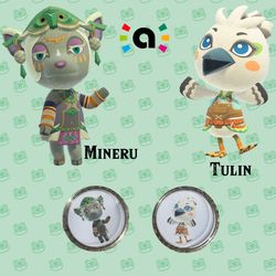 Mineru and Tulin for Animal Crossing Amiibo coins