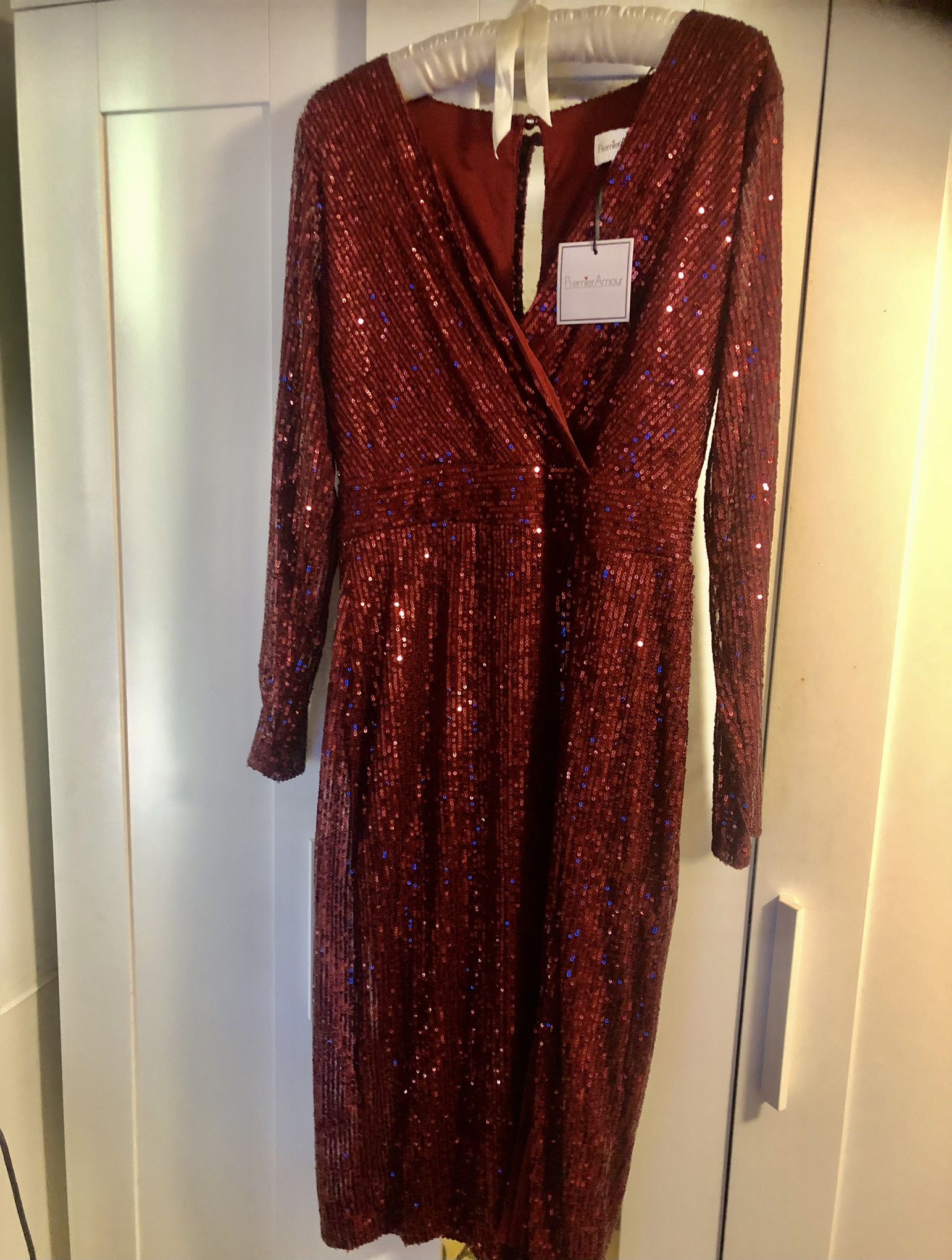 Sequins Burgundy Dress Size 10
