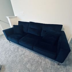 Royal Blue Suede Couches