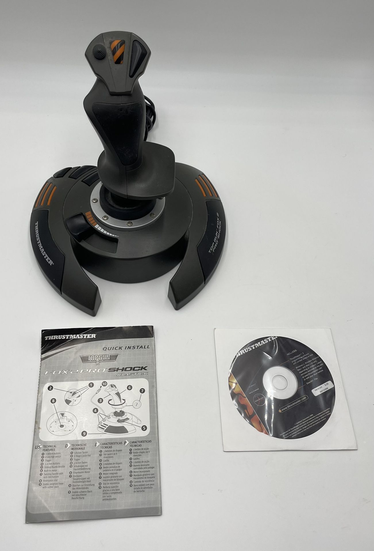 Thrustmaster Top Gun Fox 2 Pro Shock USB Flight Joystick For PC