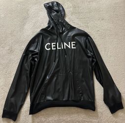 Men’s Small Black Leather Celine Hoodie