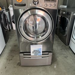 LG FRONT LOAD GAS DRYER WITH PEDESTAL