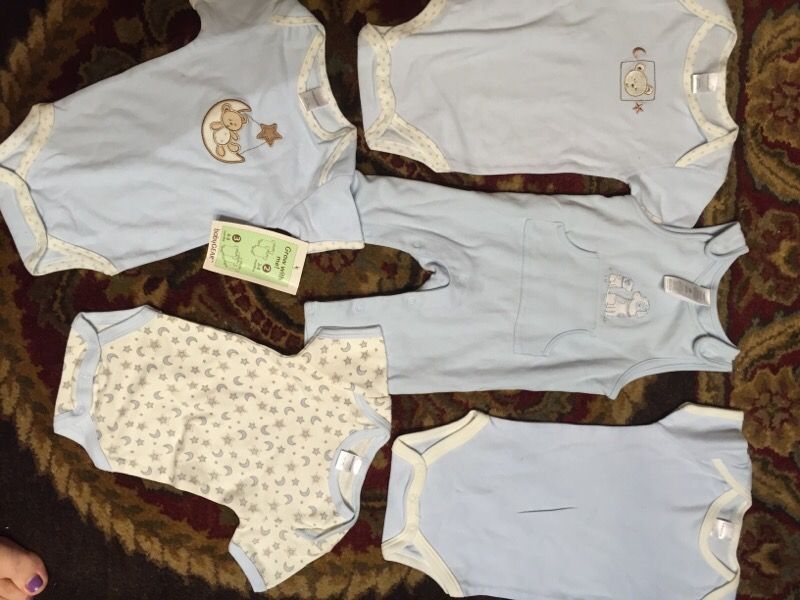 Boy Onesies new sizes 0-9 months