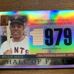 Willie Mays Card With Authentic Bat Piece Inlayed 