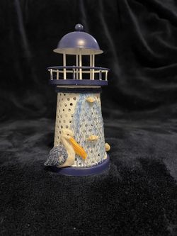 Metal Lighthouse With Candle Holder 