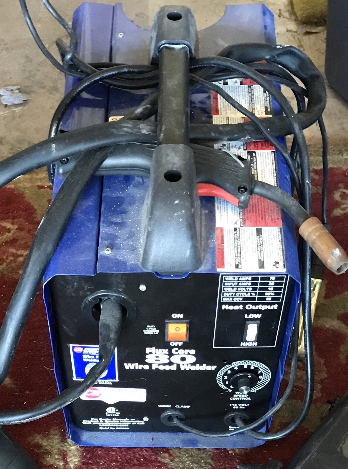 campbell hausfeld welder flux core 80