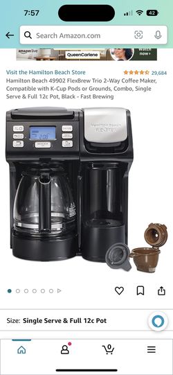 49902 FlexBrew Trio 2-Way Coffee Maker, Compatible with K-Cup Pods