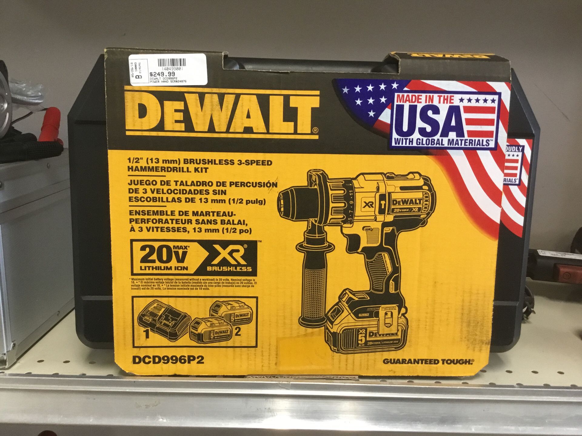 DeWalt DCD996P2 Brushless Hammer Drill 20v Kit NEW!