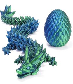 3D Printed Dragon Egg with Articulated Crystal Design