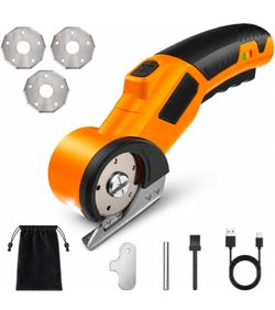Cordless Electric Scissors with 3 Tungsten Steel Blades, 2500mAh Battery,