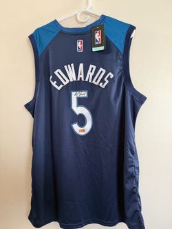 ANTHONY EDWARDS SIGNED MINNESOTA TIMBERWOLVES AUTOGRAPHED NIKE JERSEY wCOA - XL+ 23-3