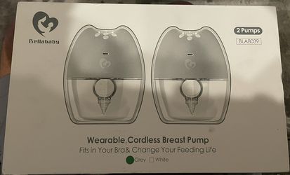 Bellababy Double Wearable Breast Pump (2Pcs-Gray) Hands Free, Low Noise and Pain Free, Long Battery Life, 4 Modes&9 Levels of Suction, Fewer Parts Nee