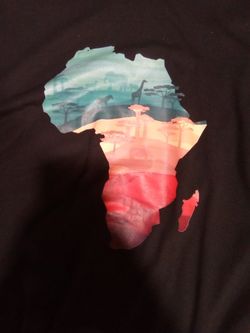 The Continent Of Africa With African Trees And African Animals Thrift Shirt