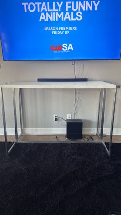 Tall Chrome Console Table