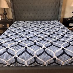 Cal king bed frame.  61” tall. No mattress included