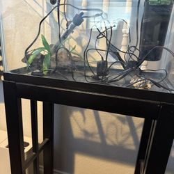 10 Gal Fish Tank, Metal Stand, Light, Filter and Heater
