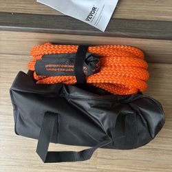 1" x 20' Kinetic Recovery Tow Rope 38,000 lbs, Heavy-Duty Off Road Snatch Strap, Extreme Duty 30% Elasticity Energy Snatch Strap for Jeep Car Truck AT