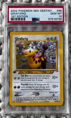 2002 POKEMON NEO DESTINY 1ST ED #66 GIRAFARIG PSA 10