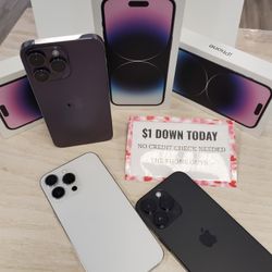 Apple IPhone 14 Pro Max 5G Unlocked  - 90 Days Warranty - $1 Down - NO CREDIT Needed