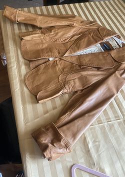 Used Brown Genuine Leather Jacket