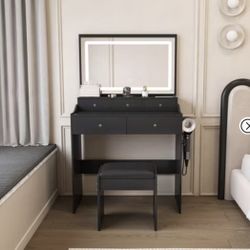 Makeup Vanity Desk with Power Outlet