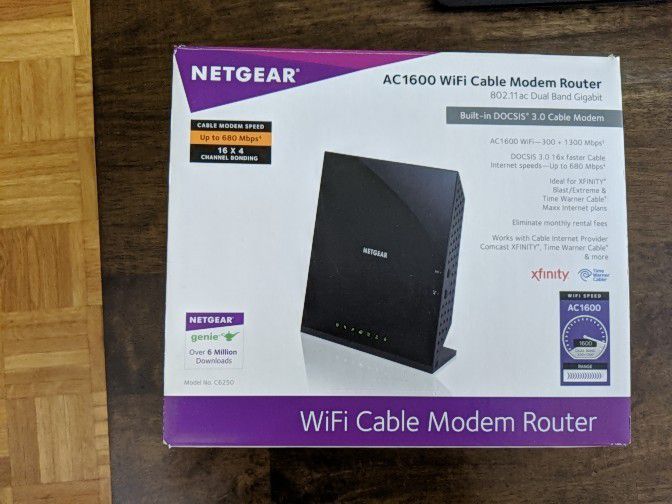 Netgear AC1600 cable modem router