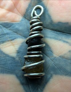 Moldavite, Phenakite, Agni Manitite pendant