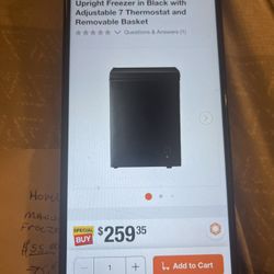 Homlux 3.5 Cu.ft. Mini Upright Freezer 