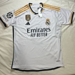 Real Madrid Jude Bellingham #5 Jersey White Champions League Edition Size Medium